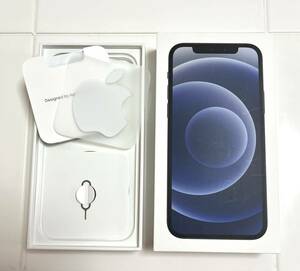 正規品 純正品 空箱 化粧箱 箱のみ Appleステッカー付き 美品 Apple iPhone12 Black 64GB アップル アイフォーン スマホ Appleシール 黒