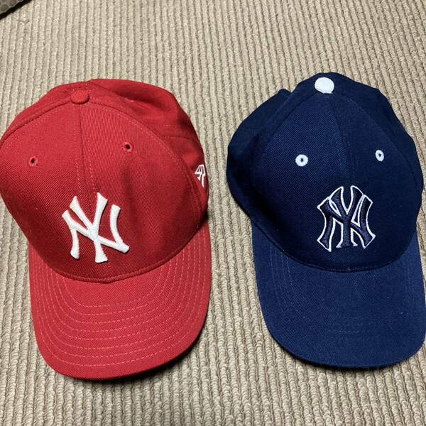 USA製　80s　New Era 59fifty 赤　キャップ　ヤンキース　キャップ帽子 ニューエラキャップ