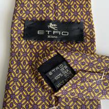 エトロ（ETRO） イエローパープルサークルネクタイ_画像1