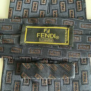 FENDI(フェンディ) 紺茶ズッカ柄窓ネクタイ