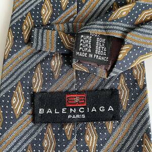 BALENCIAGA(バレンシアガ) 紺茶ストライプ菱形ネクタイ