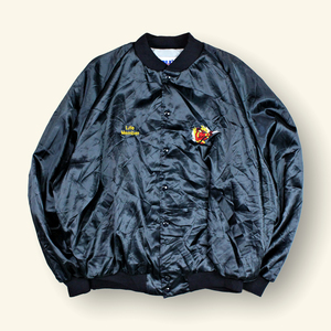 90s USA製 消防署 チーム刺しゅう入り ナイロンサテンスタジャン GALL'S FIRE DEPT ブルゾン ビッグシルエット 2XL ファイヤーマン