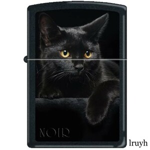 Black Cat ZIPPO(ジッポー) ブラック キャット 黒猫 NOIR マット 艶消し クール かっこいい おしゃれ MADE IN USA 永久保証