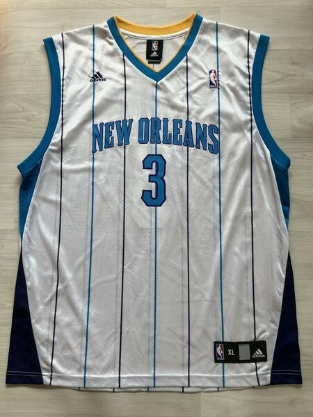 【希少】 NBA クリス・ポール HORNETS ニューオーリンズ・ホーネッツ adidas アディダス ユニフォーム ジャージ バスケ XL　美品　白