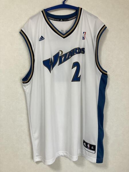 【希少】 NBA WIZARDS ジョン・ウォール WALL #2 ワシントン・ウィザース adidas アディダス ユニフォーム ジャージ バスケ XL 美品 白
