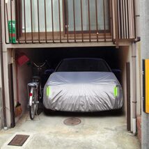 ミニバン車用-Lサイズ LINFEN ボンネットカバー 防炎フロント保護カバー 車カバー 車載用ヘッドライト 日焼け防止とアンチエ_画像7