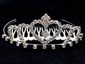 3 piece together Tiara wedding accessory set Heart Stone hair ornament party Halloween fancy dress etc. unused that 2