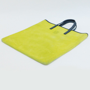 LOEWEロエベ ハンドバッグ トートバッグ アナグラム型押し スエード 黄色 スペイン製 良品 正規品の画像7