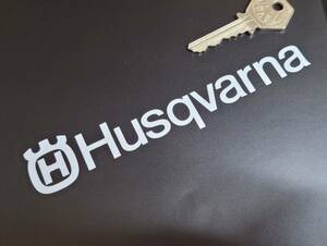 ≪即納 送料無料≫ Husqvarna ハスクバーナ 白 ホワイト 150mm 2枚セット カッティング ステッカー シール