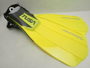  unused TUSAtsusaSF-5000 strap fins yellow size :M(26-28cm) owner manual attaching scuba diving supplies [3F-55655]