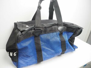 USED AQUALUNG アクアラング アクアメッシュバッグ ブルー 70x38x32cm ランク:AA スキューバダイビング用品 [3F-55866]