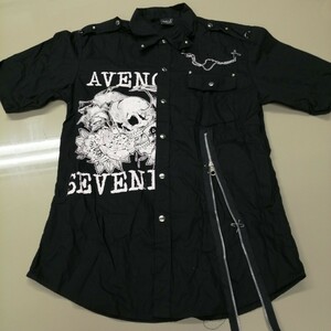 C10 バンドTシャツ　アヴェンジドセヴンフォールド　鋲付きボタンダウンシャツ　AVENGED SEVEN FOLD