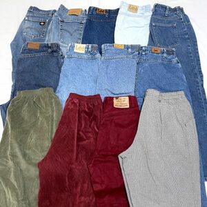 13本 Lee リー Levis550　MIX 古着卸 イージー デニム パンツ コーデュロイ パンツ コーズパンツ リーバイス L.L.Bean レディース古着