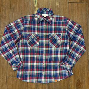 foxfire Foxfire check shirt flannel shirt red L lady's c1