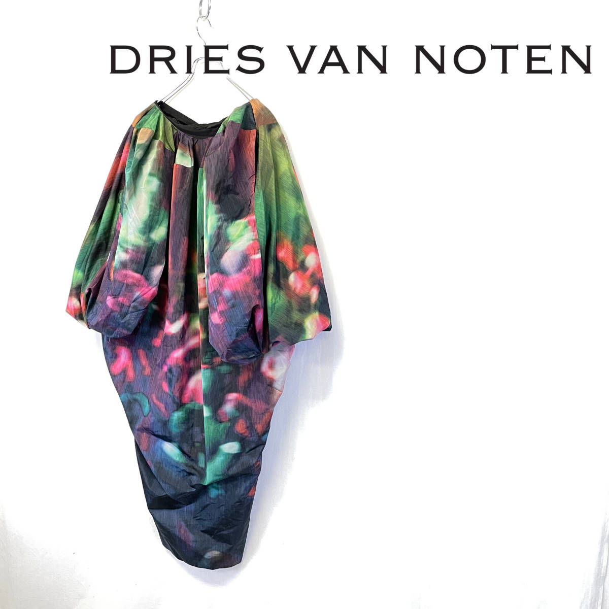 90s DRIES VAN NOTEN シルク ワンピース ドレス ベルギー製-