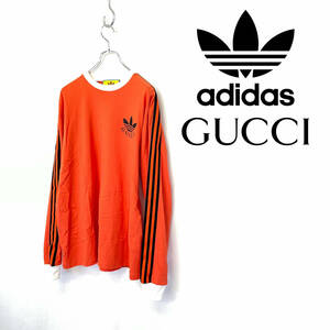 2023SS GUCCI × adidas グッチ × アディダス ロング スリーブ カットソー Tシャツ size L 722944 1021324