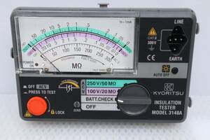 D0079 T L 【中古・動作確認済】KYORITSU 2レンジ小型絶縁抵抗計 MODEL3148A INSULATION TESTER