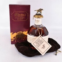 1円～★ブラントン シングルバレル 2009年 ＊巾着袋 箱付 750ml 46.5% バーボン ★SWSC Blanton's J290031_画像1