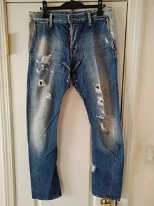 DSQUARED Dsquared damage processing Denim pants ke knee type 