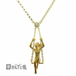 美品 CARRERA Y CARRERA カレライカレラ K18 ダイヤモンド ネックレス ブランコ 女性 モチーフ イエローゴールド ペンダント