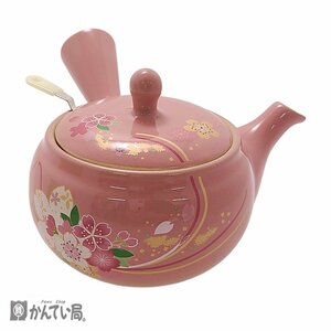 未使用　保管品　茶器　急須　ピンク　花柄　キッチン雑貨　外箱有り　茶こし付き　ティーポット　