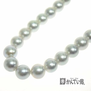 田崎真珠 TASAKI ブルー グレー パール ネックレス SILVER 7mm ストレート セイムサイズ 42cm アコヤ真珠 ケース付き タサキ