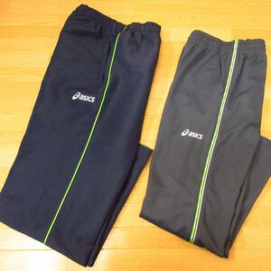 ◎良品！Mサイズ 2本セット！asics アシックス 鳥取選抜◆ジャージパンツ トレーニングウェア ユニフォーム◆メンズ 紺 まとめ売り◆C1041