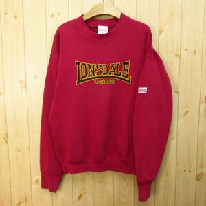 ◎希少 90s！LONSDALE ロンズデール◆スウェット トレーナー ヴィンテージ モッズ◆メンズ ワンレッド Sサイズ◆A2998