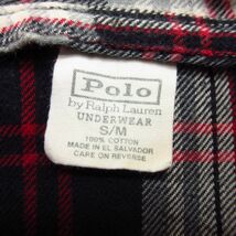 ◎POLO RALPH LAUREN ポロ ラルフ ローレン◆ネルシャツ 長袖シャツ チェック柄 秋冬用！◆メンズ 赤黒系 S-Mサイズ◆A2932_画像7