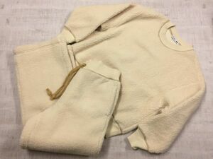 ユニクロ UNIQLO × JWアンダーソンJ W ANDERSON ボアフリース パンツ上下セットアップ レディース ポリエステル100% M オフホワイト