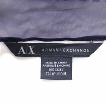 S3-WJ100【良品】アルマーニエクスチェンジ Armani Exchange シルク 大判 スカーフ ネイビー レディース_画像6