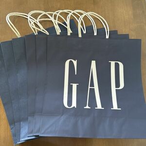 GAP ギャップ ネイビー 紙袋 6枚 大サイズ 手提げ袋 ショッパー ショップ袋 ラッピング 袋 包装 エコバッグ オシャレ 紺 レア 新品 美品 ①