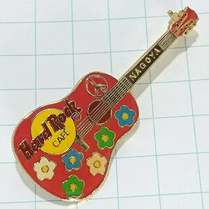 送料無料)Hard Rock Cafe 花柄 アコースティックギター ハードロックカフェ ピンバッジ PINS ブローチ ピンズ A20266