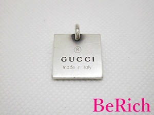  Gucci GUCCI Logo plate tag necklace pendant top silver SV Ag 925 jewelry accessory [ used ] ba2140