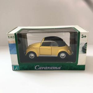 ★新品保管品！Cararama 1/43 フォルクスワーゲン ビートル ソフトトップ 黄色 VW Beetle soft top ミニカー ダイキャスト イエロー