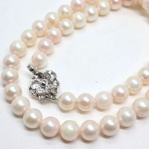 《アコヤ本真珠ネックレス》O 7.5-8.0mm珠 37.6g 41cm pearl necklace jewelry ジュエリー DI0/EA5