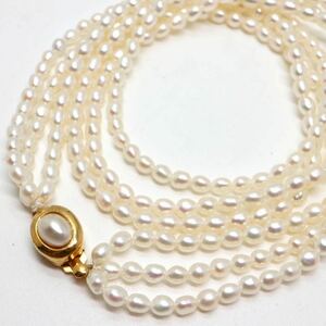 《淡水パールネックレス》O 26.5g 41.5cm 3.5-4.0mm珠 ベビーパール pearl necklace ジュエリー jewelry EA0/EA0