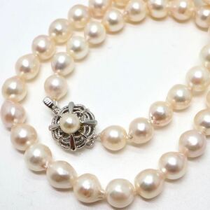 《アコヤ本真珠ネックレス》N 7.5-8.0mm珠 30.9g 36.5cm pearl necklace jewelry ジュエリー DA0/DA0