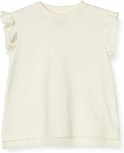 【100cm】 LOOK by BEAMS mini フリル Tシャツ カットソー ノースリーブ 夏物 白 ルック バイ ビームスミニ 女の子 送料無料 匿名配送