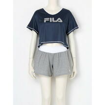 7号Sサイズ 新品 フィラ FILA ブラトップ ビキニショーツ カバーアップTシャツ ショートパンツ４点セット水着 ネイビー送料無料レディース_画像8