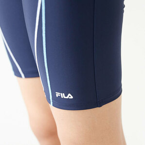 17号 4L 新品 FILA セパレーツ フィットネス水着 ネイビー めくれ防止 袖付き レディース 半袖 フルジップタンキニ 大きいサイズ 送料無料の画像7