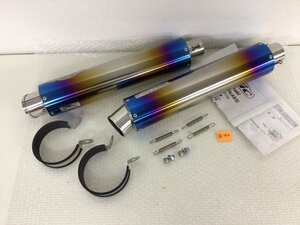 ★＠１６０★バイクパーツ 【未使用品】サンセイレーシング ZNIC チタンサイレンサー 2本出し 左右セット 差込約50.3 85×380mm 汎用