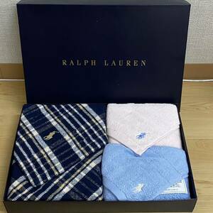 RALPH LAUREN ラルフローレン フェイスタオル ? 2枚　ブランケット? 1枚　ポロ刺　no.106