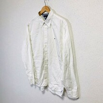 H5437dL TOMMY HILFIGER トミーヒルフィガー サイズXL 長袖シャツ ボタンダウンシャツ ホワイト 白 大きいサイズ 綿100% コットン_画像3