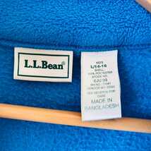 H524cL《L.L.Bean エルエルビーン》サイズL/14-16 (150-160㎝) フリースジャケット ハーフジップ ブルー キッズ古着 秋冬 アウトドア_画像3