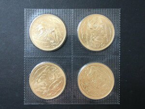 1円スタート ★ 【金貨】 天皇陛下御在位60年記念 10万円金貨 純金20g 4枚連結 計80g 未開封