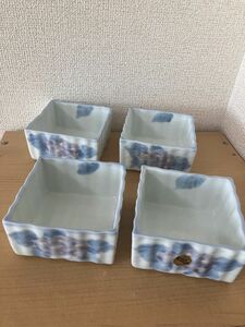 【新品未使用】 有田焼　小鉢　４客セット　参峰作　紫陽花柄　数応相談