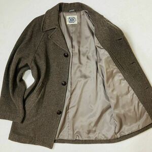 ジェイプレス 『紳士的佇まい』 J.PRESS テーラードジャケット ピーコート くるみボタン ウール ナイロン 栗色 マローン Mサイズ