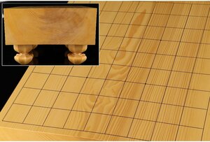 [URA]本榧製足付将棋盤/厚み13.5cm/約9.2kg/4-10-105　(検索)骨董/将棋駒/駒台/榧/カヤ/囲碁/将棋/碁笥/娯楽/趣味/碁石