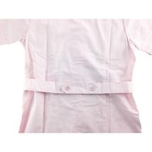ワンピース ブロード 半袖 看護衣 綿混素材 シワになりにくい 看護師 介護士 LLサイズ ピンク 送料250円_画像4